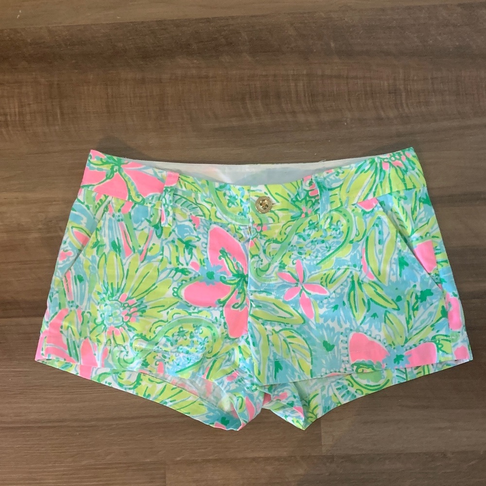 Lilly Pulitzer Pink and Green The Walsh Shorts Size 2